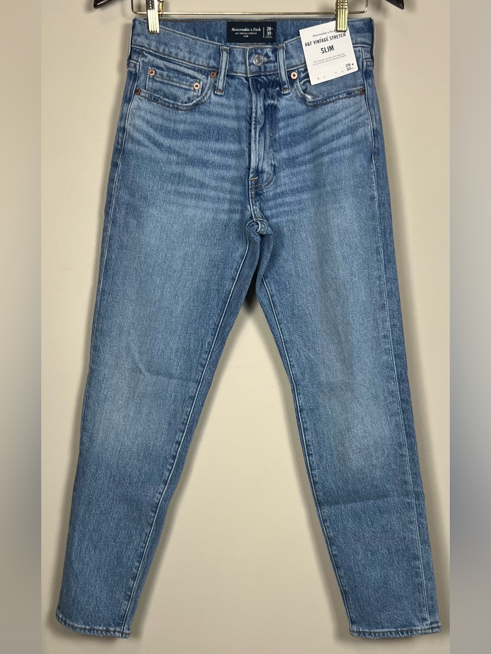 Abercrombie & Fitch A&F Vintage Stretch Slim Jeans Light Wash Men’s 28x30 NWT